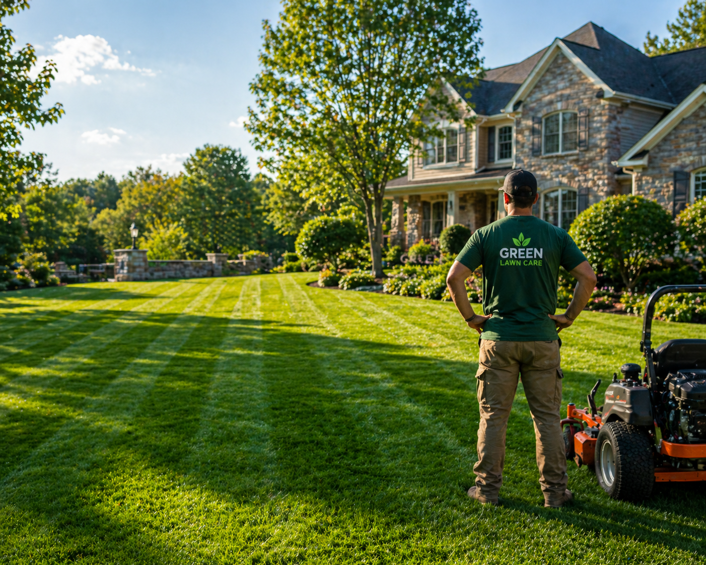 Perfectly mowed lawn